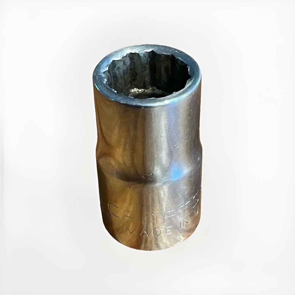 Craftsman Vintage 1/2" Drive 15MM 12 Point Shallow Socket Metric EE 44236 USA‎